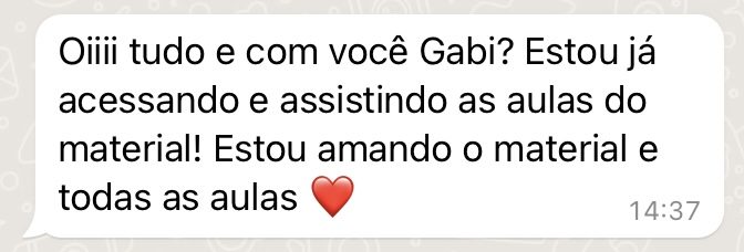 Depoimento — amando o material e todas as aulas